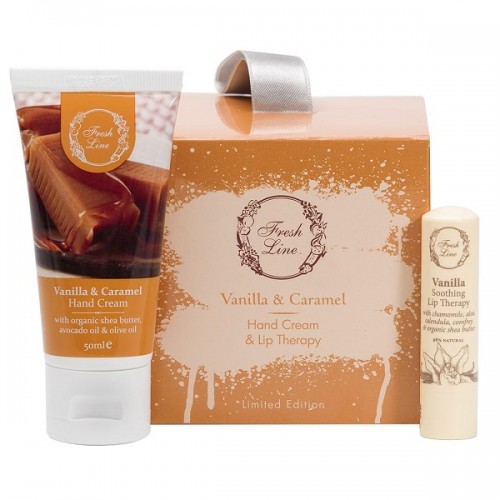 FRESH LINE PROMO XMAS VANILLA & CARAMEL HAND CREAM 50ML & VANILLA SOOTHING LIP THERAPY 5,4G