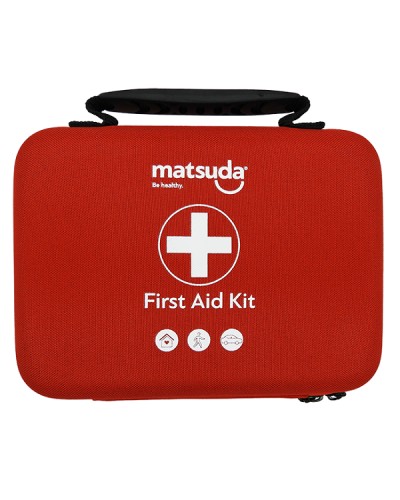 MATSUDA FIRST AID KIT ΦΑΡΜΑΚΕΙΟ ΠΡΩΤΩΝ ΒΟΗΘΕΙΩΝ ΣΕ ΤΣΑΝΤΑΚΙ ΚΕΝΟ ΚΟΚΚΙΝΟ 15x20x7cm  