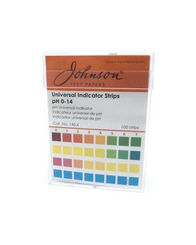 JOHNSON TEST PAPERS UNIVERSAL INDICATOR STRIPS PH 0-14 ΠΕΧΑΜΕΤΡΙΚΕΣ ΤΑΙΝΙΕΣ 100 ΤΑΙΝΙΕΣ