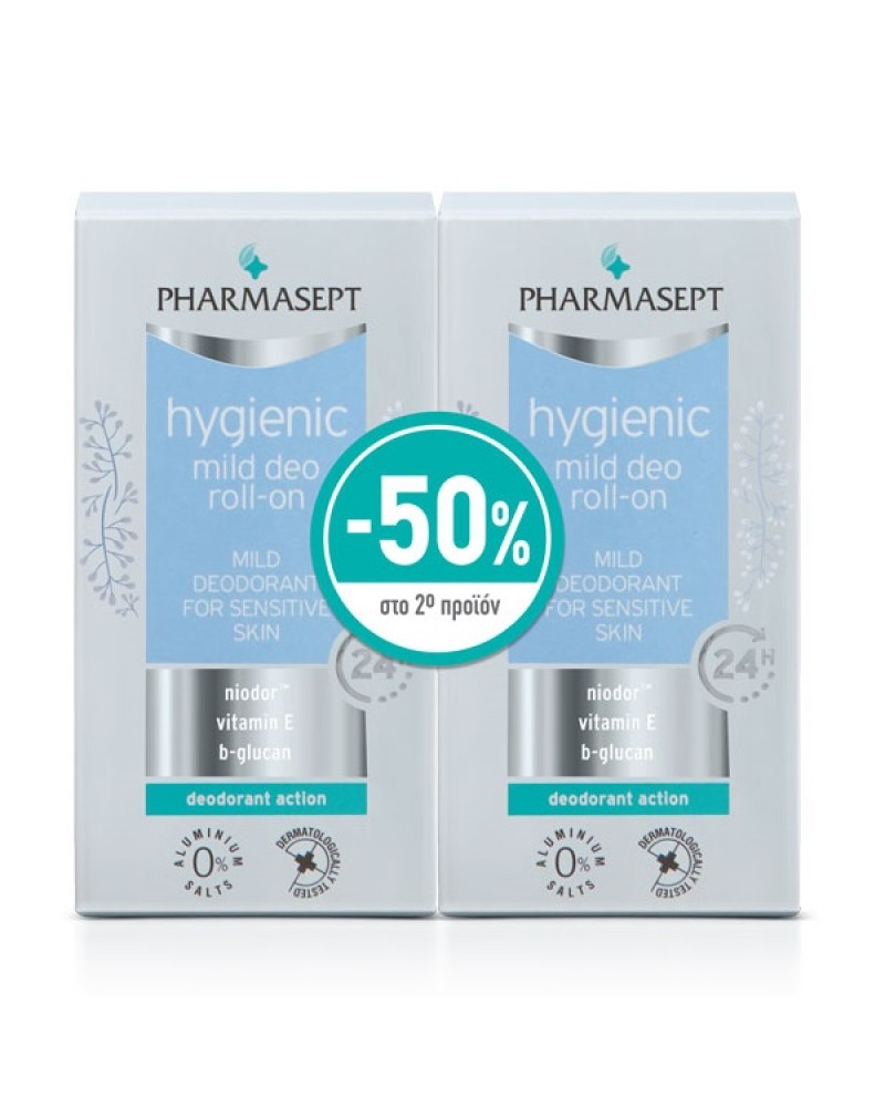 PHARMASEPT HYGIENIC MILD DEO ROLL-ON 2X50ML PHARMASEPT HYGIENIC MILD DEO ROLL-ON 2X50ML