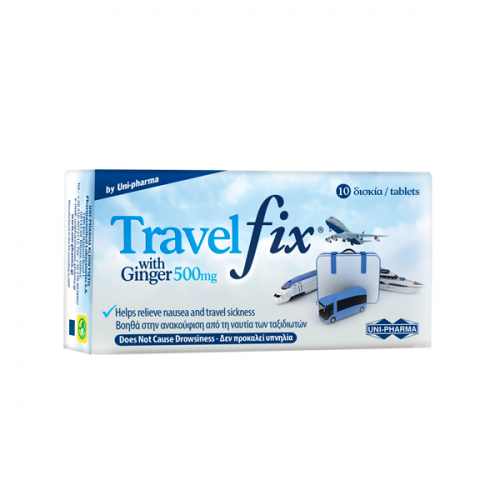 UNI-PHARMA TRAVEL FIX 500MG WITH GINGER 10TABS