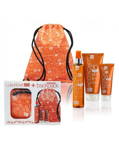 INTERMED LUXURIOUS SUN CARE FACE CREAM SPF 50 75ML & LUXURIOUS SUN CARE BODY CREAM SPF30 200ML & LUXURIOUS SUN CARE TANNING OIL SPF6 200ML & ORANGE SUMMER BACKPACK