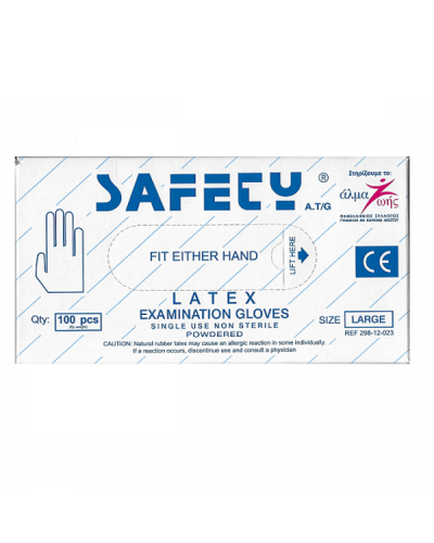 SAFETY ΓΑΝΤΙΑ LATEX ΕΞΕΤΑΣΤΙΚΑ ΜΙΑΣ ΧΡΗΣΗΣ LARGE 100TΜΧ