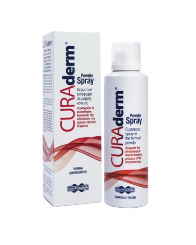 UNI-PHARMA CURADERM POWDER SPRAY 125ML