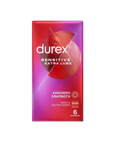 DUREX SENSITIVE EXTRA LUBE 6τμχ