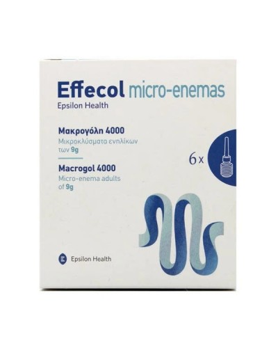 EPSILON HEALTH EFFECOL MICRO-ENEMAS MACROGOL 4000 ΜΙΚΡΟΚΛΥΣΜΑΤΑ ΕΝΗΛΙΚΩΝ 6 x 9G