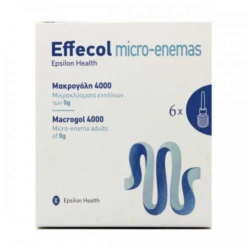 EPSILON HEALTH EFFECOL MICRO-ENEMAS MACROGOL 4000 ΜΙΚΡΟΚΛΥΣΜΑΤΑ ΕΝΗΛΙΚΩΝ 6 x 9G