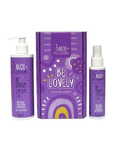 ALOE+COLORS BE LOVELY GIFT SET SHOWER GEL 250ML & HAIR & BODY MIST 100ML