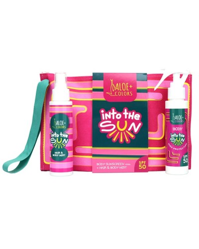ALOE+COLORS PROMO INTO THE SUN BODY SUNSCREEN SPF50 100ML + HAIR & BODY MIST 100ML + BAG
