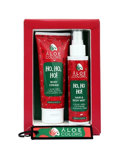 ALOE+COLORS PROMO HO HO HO BODY CREAM 100ml & HAIR & ΒODY ΜIST 100ml & ΔΩΡΟ ΜΠΡΕΛΟΚ ALOE COLORS