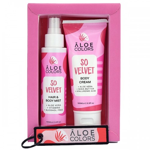 ALOE+COLORS PROMO SO VELVET BODY CREAM 100ml & HAIR & BODY MIST 100ml & ΔΩΡΟ ΠΟΛYΧΡΩΜΟ ΜΠΡΕΛOΚ ALOE COLORS