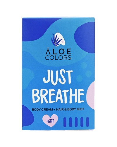 ALOE+COLORS PROMO JUST BREATHE BODY CREAM 100ml & HAIR & BODY MIST 100ml & ΔΩΡΟ ΠΟΛYΧΡΩΜΟ ΜΠΡΕΛOΚ ALOE COLORS