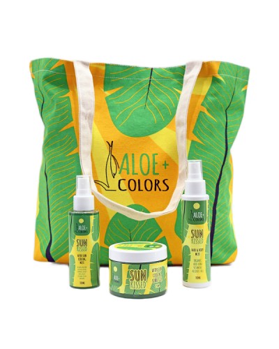 ALOE+COLORS SUN KISSED BEACH BAG AFTER SUN COOLING MIST 100ML & AFTER SUN COOLING SORBET GEL 150ML & HAIR & BODY MIST 100ML