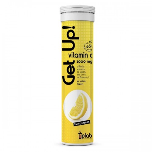 UPLAB GETUP VITAMIN C 1000MG LEMON-SUGAR FREE 20 ΑΝΑΒΡΑΖΟΝΤΑ ΔΙΣΚΙΑ