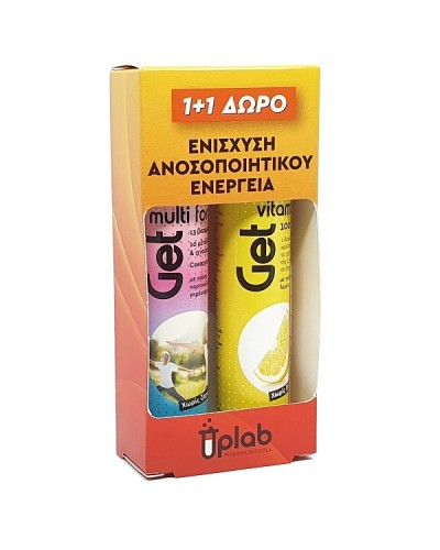 UPLAB GETUP MULTI FORCE+Q10 20 ΑΝΑΒΡΑΖΟΝΤΑ ΔΙΣΚΙΑ & GETUP VITAMIN C 1000MG LEMON 20 ΑΝΑΒΡΑΖΟΝΤΑ ΔΙΣΚΙΑ