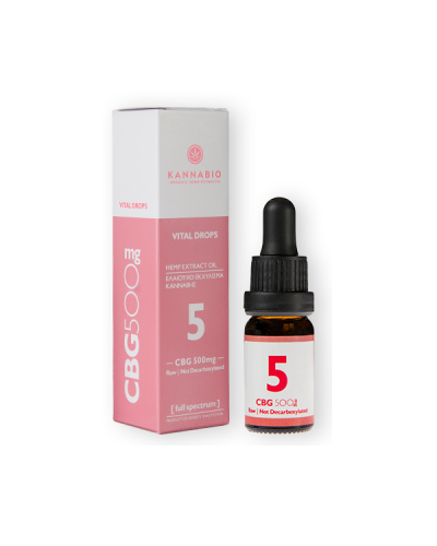 KANABBIO VITAL DROPS CBG 5 ΠΛΗΡΟΥΣ ΦΑΣΜΑΤΟΣ RAW 500MG/10ML