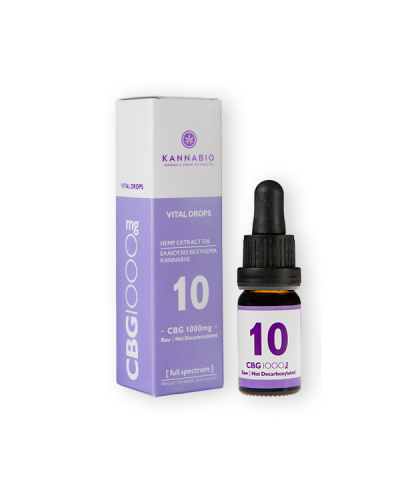 KANABBIO VITAL DROPS CBG 10 ΠΛΗΡΟΥΣ ΦΑΣΜΑΤΟΣ RAW 1000MG/10ML