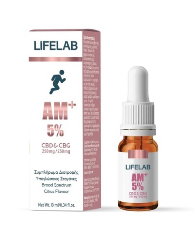 LIFELAB CBD AM+5% 500mg (250mg CBD + 250mg CBG) 10ml