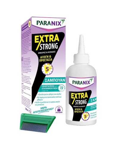 PARANIX EXTRA STRONG SHAMPOO 200ML + ΚΤΕΝΑ