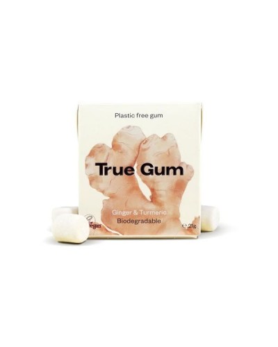 TRUE GUM SUGARFREE GINGER & TURMERIC ΤΣΙΧΛΕΣ ΧΩΡΙΣ ΖΑΧΑΡΗ ΜΕ ΓΕΥΣΗ ΤΖΙΝΤΕΡ & ΚΟΥΡΚΟΥΜΑ 21GR