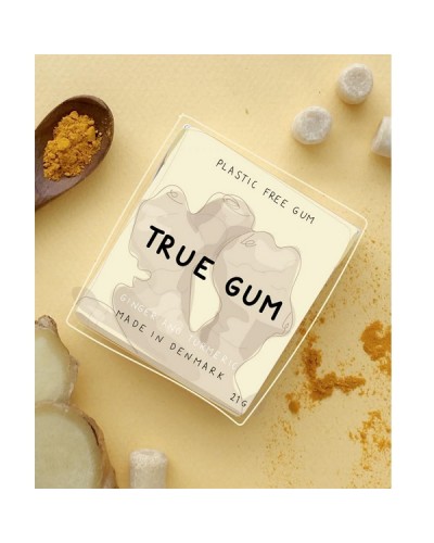 TRUE GUM SUGARFREE GINGER & TURMERIC ΤΣΙΧΛΕΣ ΧΩΡΙΣ ΖΑΧΑΡΗ ΜΕ ΓΕΥΣΗ ΤΖΙΝΤΕΡ & ΚΟΥΡΚΟΥΜΑ 21GR