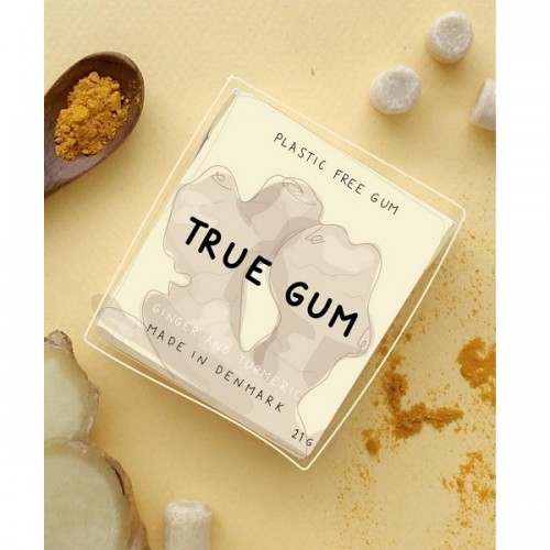 TRUE GUM SUGARFREE GINGER & TURMERIC ΤΣΙΧΛΕΣ ΧΩΡΙΣ ΖΑΧΑΡΗ ΜΕ ΓΕΥΣΗ ΤΖΙΝΤΕΡ & ΚΟΥΡΚΟΥΜΑ 21GR