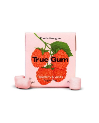 TRUE GUM SUGARFREE RASPBERRY & VANILLA ΤΣΙΧΛΕΣ ΧΩΡΙΣ ΖΑΧΑΡΗ ΜΕ ΓΕΥΣΗ ΒΑΤΟΜΟΥΡΟ & ΒΑΝΙΛΙΑ 21GR