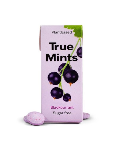 TRUE MINTS SUGARFREE PASTILLES BLACKCURRANT ΚΑΡΑΜΕΛΕΣ ΧΩΡΙΣ ΖΑΧΑΡΗ ΜΕ ΓΕΥΣΗ ΦΡΑΓΚΟΣΤΑΦΥΛΛΟ 13GR