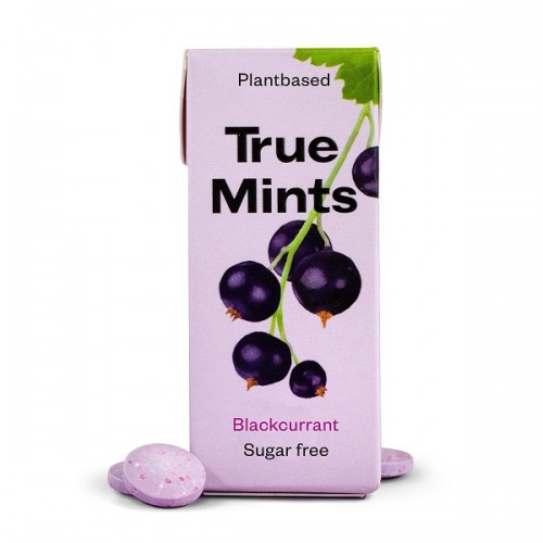 TRUE MINTS SUGARFREE PASTILLES BLACKCURRANT ΚΑΡΑΜΕΛΕΣ ΧΩΡΙΣ ΖΑΧΑΡΗ ΜΕ ΓΕΥΣΗ ΦΡΑΓΚΟΣΤΑΦΥΛΛΟ 13GR