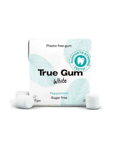 TRUE GUM SUGARFREE WHITE PEPPERMINT ΤΣΙΧΛΕΣ ΧΩΡΙΣ ΖΑΧΑΡΗ ΜΕ ΓΕΥΣΗ ΜΕΝΤΑ ΓΙΑ ΛΕΥΚΑΝΣΗ 21GR