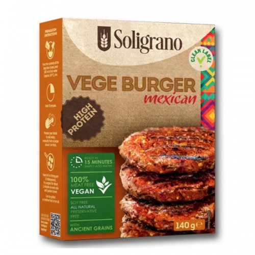 SOLIGRANO BURGER VEGAN ΜΕΞΙΚΑΝΙΚΟ 140GR