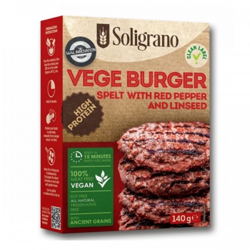 SOLIGRANO BURGER VEGAN ΠΑΠΡΙΚΑ & ΛΙΝΑΡΟΣΠΟΡΟ 140G