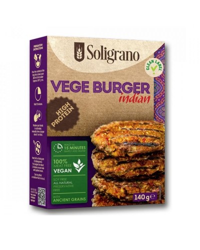 SOLIGRANO BURGER VEGAN ΙΝΔΙΚΟ 140G 