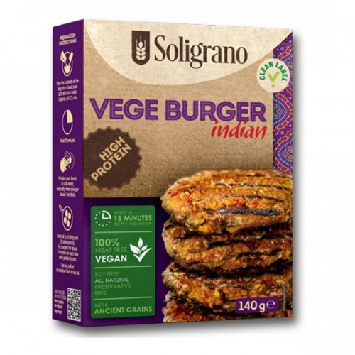 SOLIGRANO BURGER VEGAN ΙΝΔΙΚΟ 140G 