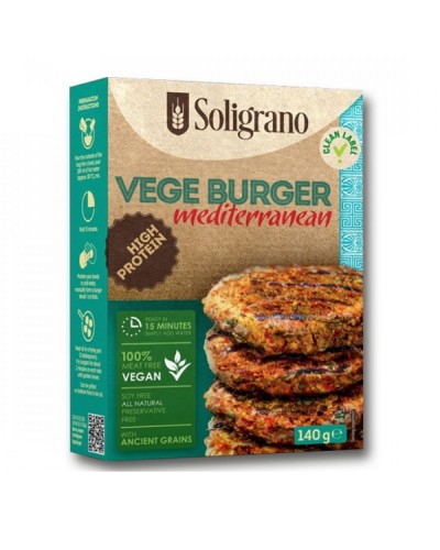 SOLIGRANO BURGER VEGAN ΜΕΣΟΓΕΙΑΚΟ 140G