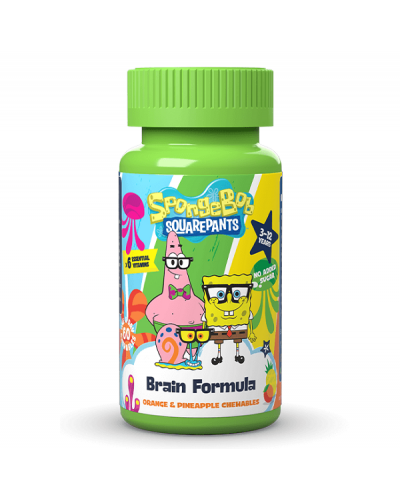 HEALTH FUEL SPONGE BOB BRAIN FORMULA ΓΙΑ ΕΝΙΣΧΥΣΗ ΤΗΣ ΠΝΕΥΜΑΤΙΚΗΣ ΑΠΟΔΟΣΗΣ ΤΩΝ ΠΑΙΔΙΩΝ 3-12 ΕΤΩΝ ΠΟΡΤΟΚΑΛΙ & ΑΝΑΝΑΣ 60 ΜΑΣΩΜΕΝΕΣ ΤΑΜΠΛΕΤΕΣ