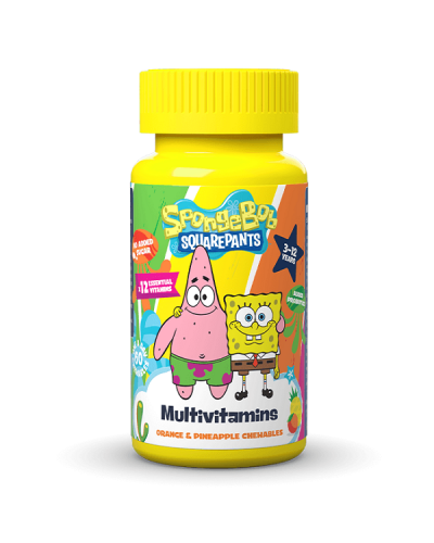 HEALTH FUEL SPONGE BOB ΠΟΛΥΒΙΤΑΜΙΝΕΣ ΓΙΑ ΠΑΙΔΙΑ 3-12 ΕΤΩΝ ΠΟΡΤΟΚΑΛΙ ΚΑΙ ΑΝΑΝΑΣ 60 ΜΑΣΩΜΕΝΕΣ ΤΑΜΠΛΕΤΕΣ