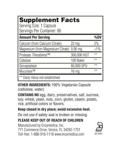 ENZYMEDICA ENZYME DEFENSE EXTRA STRENGTH 90CAPS