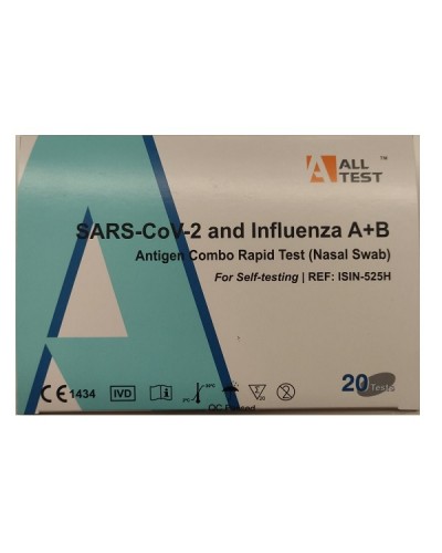 ALL TEST SARS-COV-2 & INFLUENZA A/B AG ΣΥΝΔΥΑΣΤΙΚΟ ΤΕΣΤ ΤΑΧΕΙΑΣ ΑΝΙΧΝΕΥΣΗΣ ΑΝΤΙΓΟΝΩΝ SARS-COV-2 & ΓΡΙΠΗΣ Α/Β ΜΕ ΡΙΝΙΚΟ ΔΕΙΓΜΑ 20 TEST