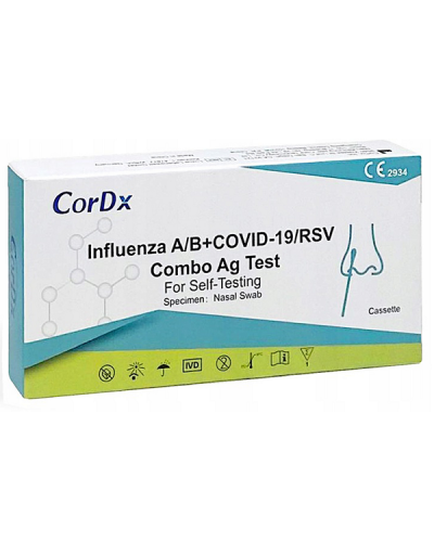 CORDX INFLUENZA A/B & COVID-19/RSV COMBO AG RAPID SELF TEST 1 TEST