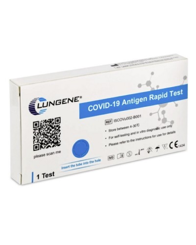 LUNGENE COVID-19 RAPID TEST ΔΙΑΓΝΩΣΤΙΚΟ ΤΕΣΤ ΤΑΧΕΙΑΣ ΑΝΙΧΝΕΥΣΗΣ ΑΝΤΙΓΟΝΩΝ ΜΕ ΔΕΙΓΜΑ ΣΑΛΙΟΥ & ΡΙΝΙΚΟ 1 TEST