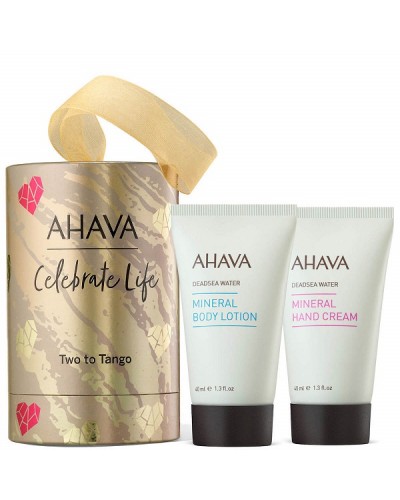 AHAVA CELEBRATE LIFE TWO TO TANGO MINERAL HAND CREAM 40ML & MINERAL BODY LOTION 40ML