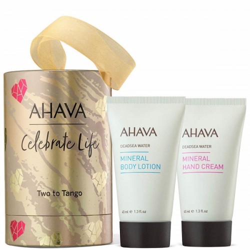 AHAVA CELEBRATE LIFE TWO TO TANGO MINERAL HAND CREAM 40ML & MINERAL BODY LOTION 40ML