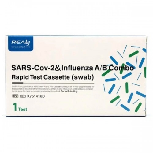 REALY SARS-Cov-2 & INFLUENZA A/B COMBO RAPID TEST CASSETTE (SWAB) TΕΣΤ ΑΝΙΧΝΕΥΣΗΣ ΑΝΤΙΓΟΝΩΝ COVID & ΓΡΙΠΗΣ Α/Β 1 TEST
