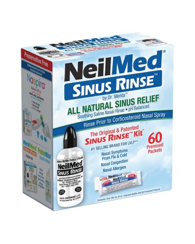 NEILMED SINUS RINSE THE ORIGINAL RINSE KIT ΣΥΣΚΕΥΗ ΡΙΝΙΚΗΣ ΠΛΥΣΗΣ + 60 φακελίσκοι