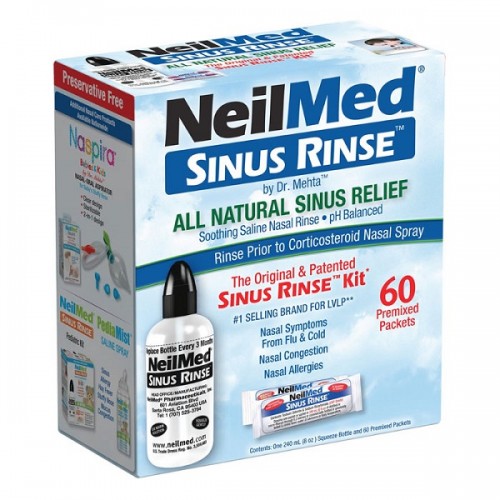 NEILMED SINUS RINSE THE ORIGINAL RINSE KIT ΣΥΣΚΕΥΗ ΡΙΝΙΚΗΣ ΠΛΥΣΗΣ + 60 φακελίσκοι