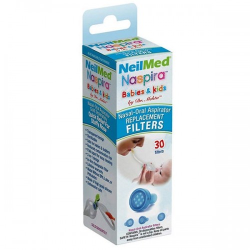 NEILMED NASPIRA BABIES & KIDS NASAL-ORAL ASPIRATOR REPLACEMENT FILTERS 30τμχ