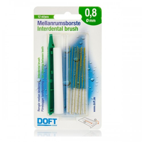 DOFT INTERDENTALS ΜΕΣΟΔΟΝΤΙΑ ΒΟΥΡΤΣΑΚΙΑ 0.8MM 12ΤΜΧ