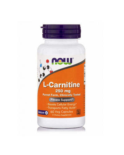 NOW CARNITINE 250MG 60VEG. CAPS