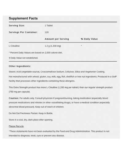 NOW L-CITRULLINE 1200MG 120TABS